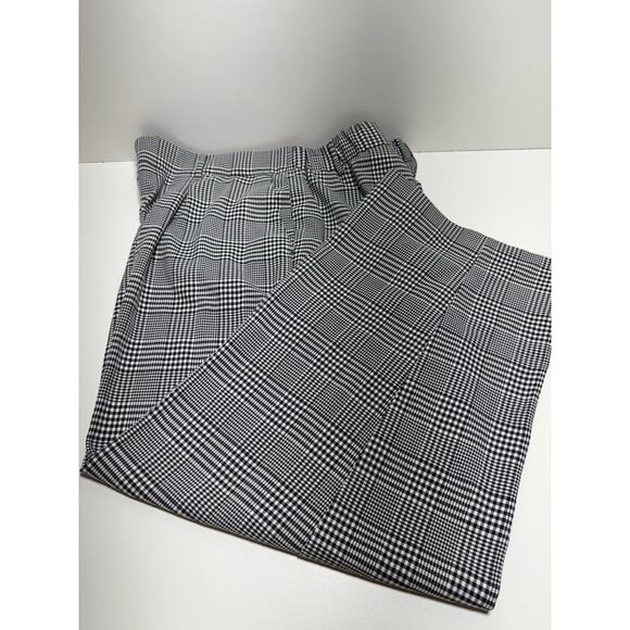 Eloquii Elements Women’s Sz 16 Wide Leg Dress pants Houndstooth Pleated Belt - Picture 1 of 8